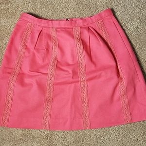 J.Crew pink cotton lined mini skirt size 4